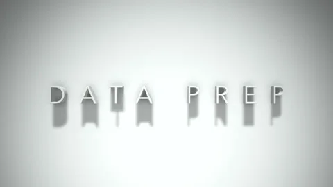 Data prep 3D title animation with shadows on a white background Stock Footage 296908172