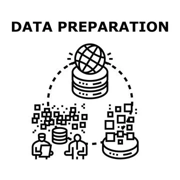 Data preparation and processing for global analytics Stock Illustration
