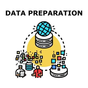Data preparation and processing for global analytics Stock Illustration