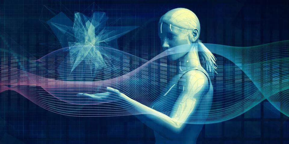 Data Presentation With Artificial Intelligence Stock Illustration