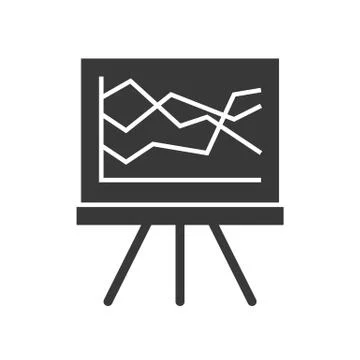 Data presentation on board solid icon, business concept Stock Illustration