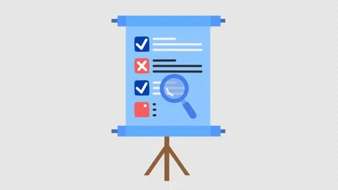 Data presentation checklist icon in a cartoon animation. Alpha channel. Stock Footage 314792303