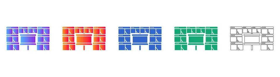 Data Presentation Dashboard Icons Stockillustratie