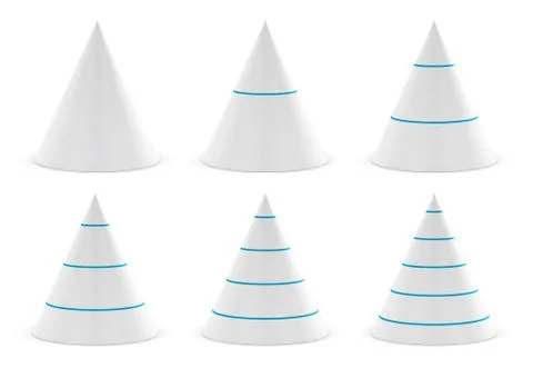 Data presentation graphic, conical shape Illustrazione stock