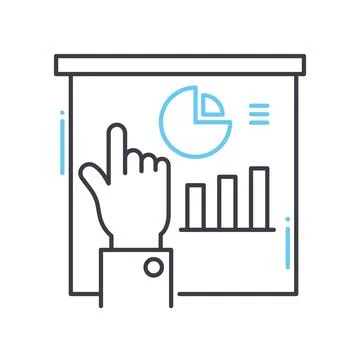 Data presentation line icon, outline symbol, vector illustration, concept sign Stock Illustration