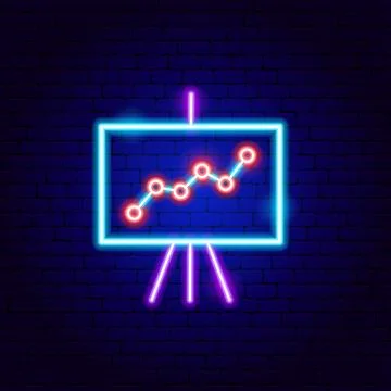 Data Presentation Neon Sign Stock Illustration