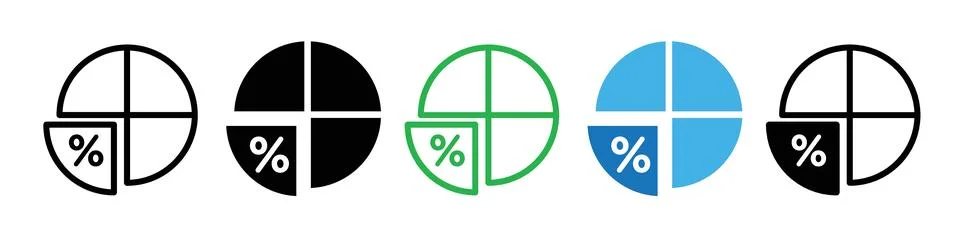 Data Presentation Pie Chart Icon for Statistics and Accounting Visualization Stock Illustration