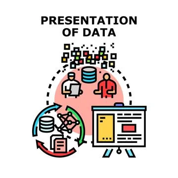 Data presentation process showing analysis and visualization Stockillustratie
