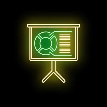 Data presentation screen displaying glowing business analytics 스톡 일러스트