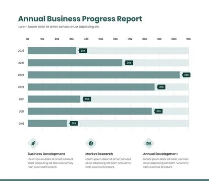 Data presentation simple monochromatic horizontal bar chart design with dat.. Stock Illustration