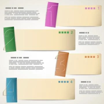 Data presentation strips with color stickers eps10 vector illust Stock Illustration