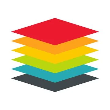 Data presentation template icon, flat style Stock Illustration