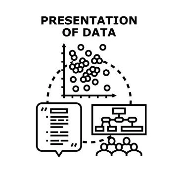 Data presentation vector concept illustrating analytics and reporting Illustrazione stock