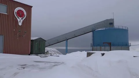 Data preservation vault, arctic world archive under Spitsbergen mine, exterior Video stock 156872505