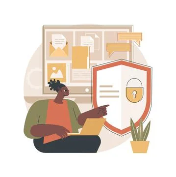 Data privacy abstract concept vector illustration. Illustrazione stock