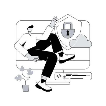 Data privacy abstract concept vector illustration. Illustrazione stock