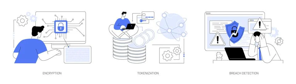 Data privacy abstract concept vector illustrations. Stock Illustration