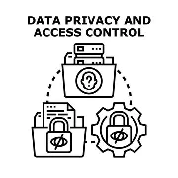 Data privacy and access control concept illustrating information security Stock Illustration