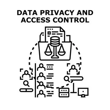 Data privacy and access control concept illustrating information protection Stock Illustration
