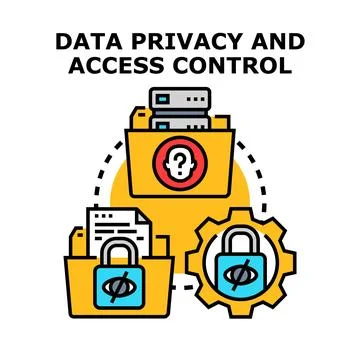 Data privacy and access control concept illustrating information security Stock Illustration