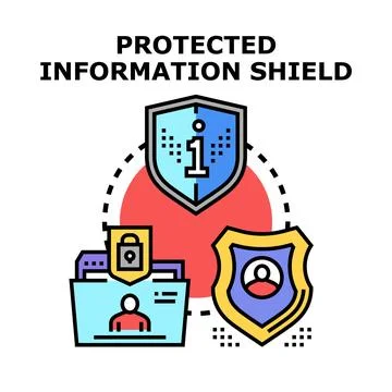 Data privacy and information security protecting personal user Stock Illustration