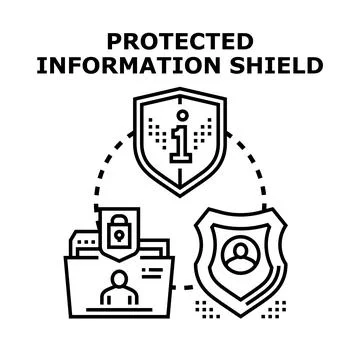 Data privacy and information security protecting personal user Stock Illustration