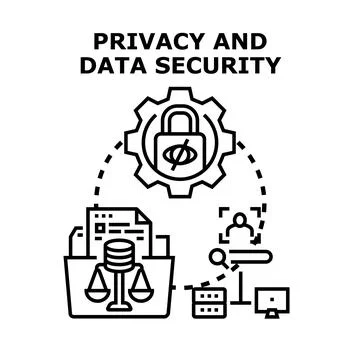 Data privacy and security concept vector Ilustración de archivo