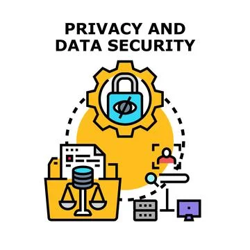 Data privacy and security concept vector Stock Illustration