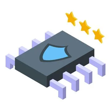 Data privacy chip icon isometric vector. Information policy Stockillustratie