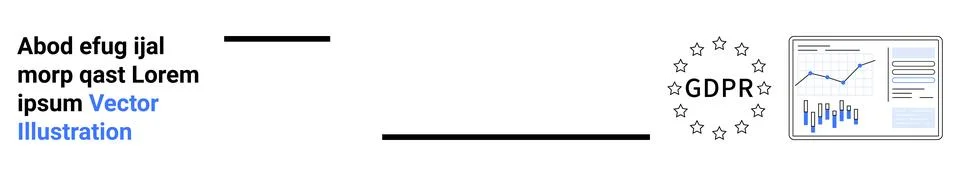 Data privacy, compliance, analytics, data security, information management, t Stock Illustration