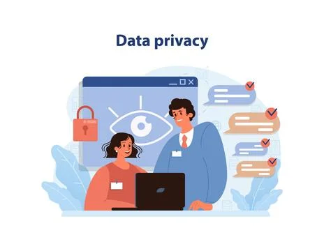 Data privacy concept. Flat vector illustration Stock Illustration