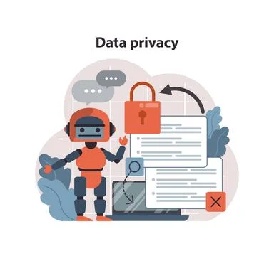 Data privacy concept. Flat vector illustration Stock Illustration