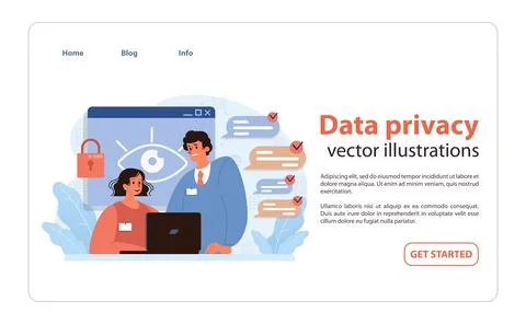 Data privacy concept. Flat vector illustration Stock Illustration