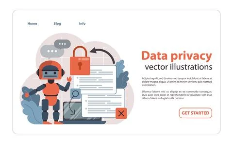 Data privacy concept. Flat vector illustration Stock Illustration