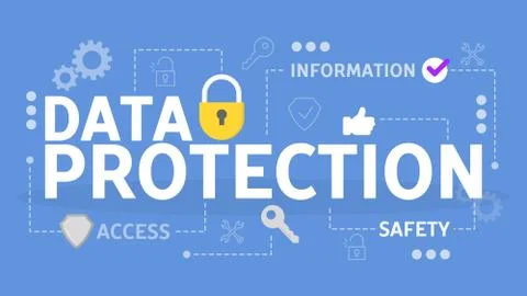 Data privacy concept. Idea of safety and protection while using イラスト素材