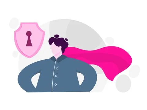 Data privacy concept. Idea of safety and protection while using イラスト素材