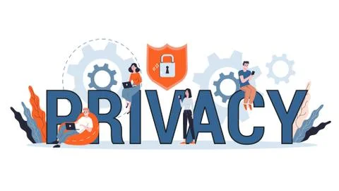 Data privacy concept. Idea of safety and protection Illustrazione stock