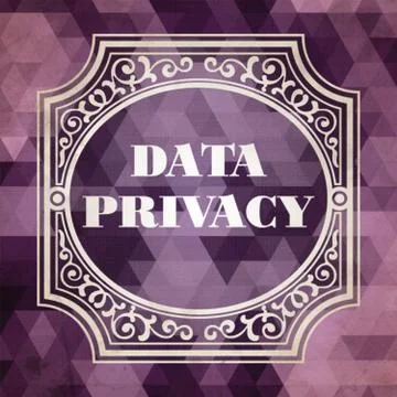 Data Privacy Concept. Vintage design. 库存插图