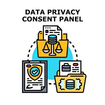 Data privacy consent panel legal protection concept 스톡 일러스트