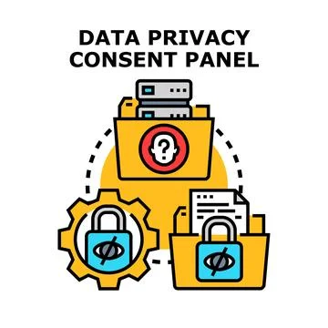 Data privacy consent panel for sensitive information Illustrazione stock