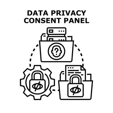 Data privacy consent panel for sensitive information Stock Illustration
