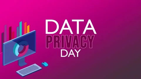 Data privacy day with computer and protection equipment for data privacy day. Stock Footage 227714340
