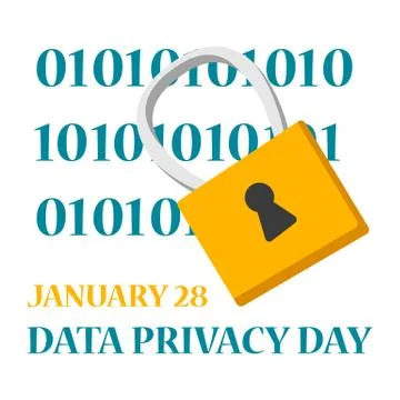 Data privacy day global holiday. Digital information Stock Illustration