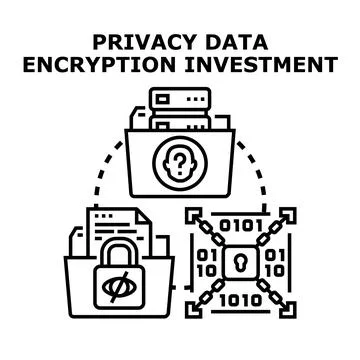 Data privacy encryption digital information investment concept Stock Illustration