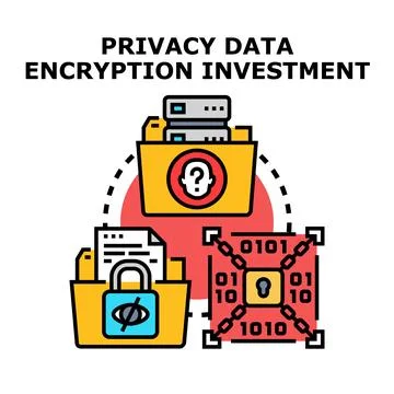 Data privacy encryption digital information investment concept Stock Illustration