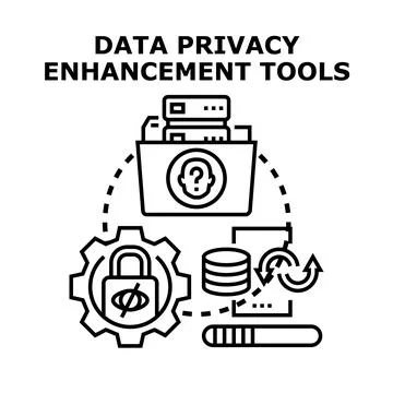Data privacy enhancement tools processing personal information 스톡 일러스트