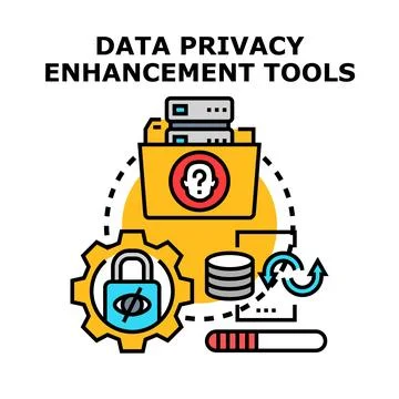 Data privacy enhancement tools processing personal information Stock Illustration