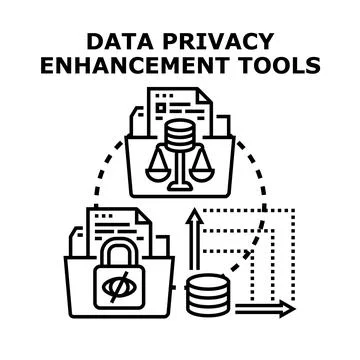 Data privacy enhancement tools for secure information management Stock Illustration
