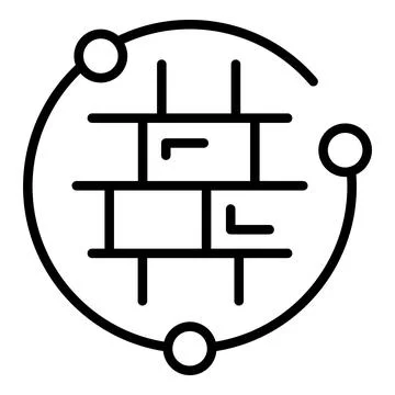 Data privacy icon outline vector. Secure network Stock-Illustration