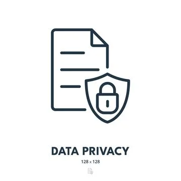 Data Privacy Icon. Security, Safety, Protection. Editable Stroke Stock Illustration